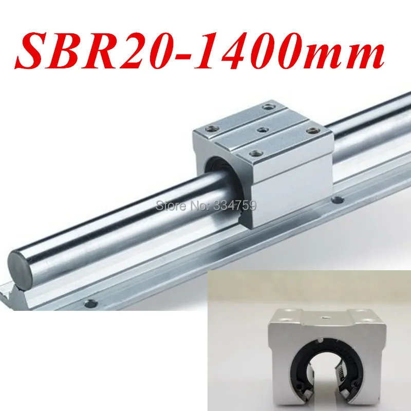 2PCS/LOT SBR20 20mm Round Linear Guide 1400MM long for SBR20UU linear block CNC parts