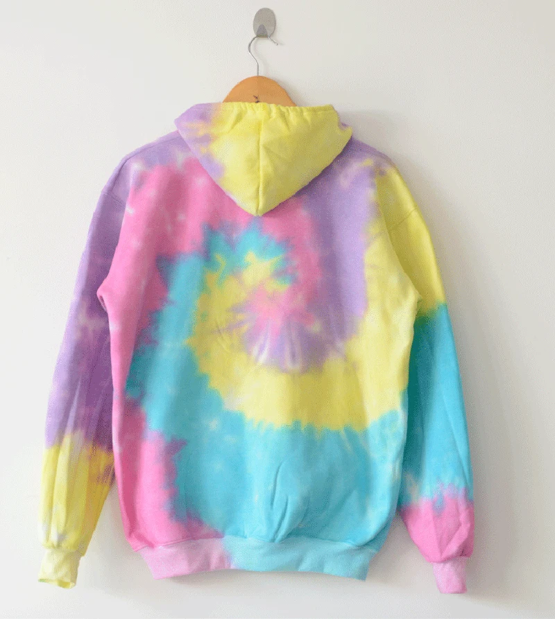 Handmade Tie Dye Hoodies Gradient Rainbow Sweatshirts Men Women Swirl Hooded Oversized Pullovers Colorful Paisley Tops