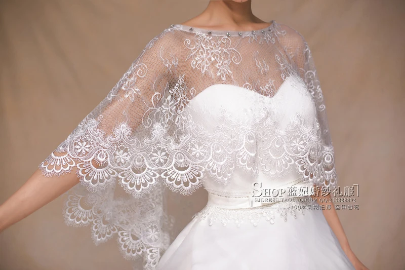 French-style high-quality white / ivory Lace Applique Jacket Wrap for wedding bridal jackets 2016 new hot Wedding Accessories