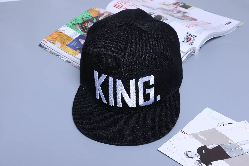 Hot Sale KING QUEEN Embroidery Snapback Hat Acrylic Men Women Couple Baseball Cap Gifts Fashion Hip-hop  Caps