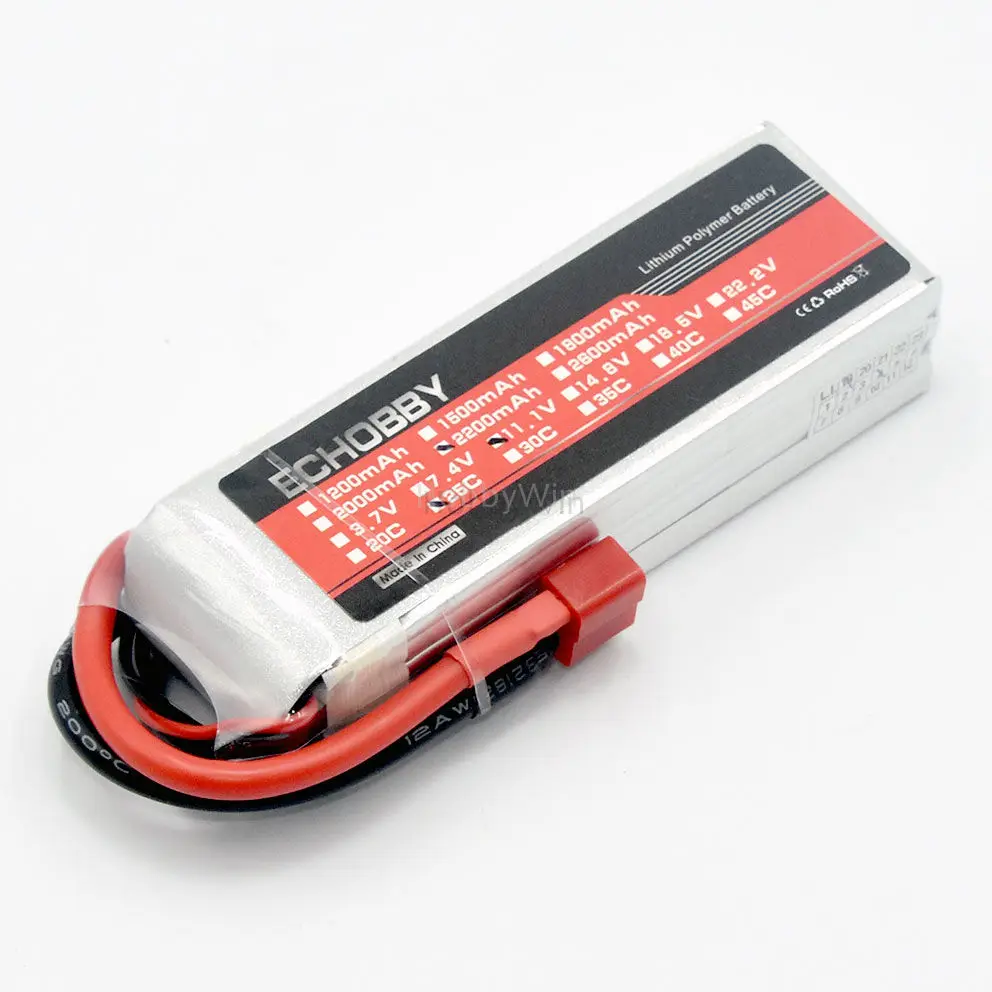 3S 11.1V 2200mAh 25C LiPO Battery Max 50C Discharge Rate T plug RC Model Airplane FPV Drone Helicopter Lipolymer Power