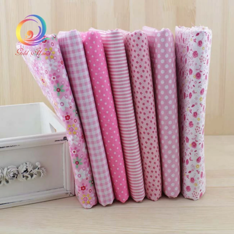 7pcs Pink Thin Cotton Fabric Patchwork For Patchwork Cloth,DIY Sewing Quilting Fat Quarters Material For Baby&Child 50cm*50cm