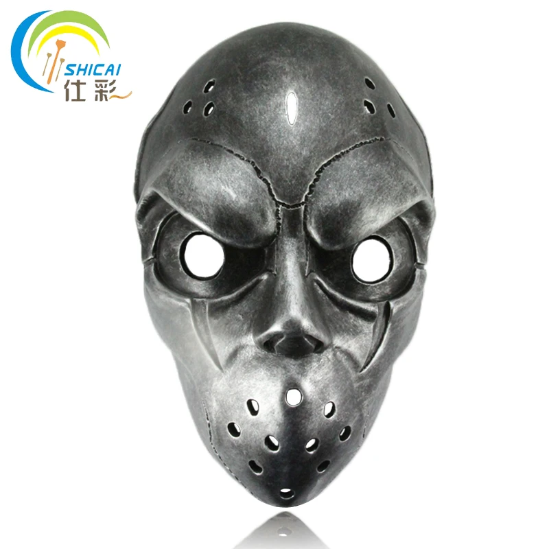 Slapshot Hockey Mask Korean Online Game Theme for Party Halloween Christmas Cosplay Resin Full Face Silver Free Shipping