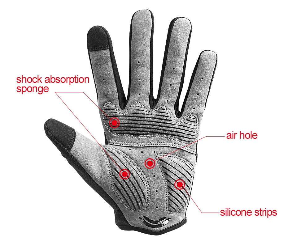 Guanti da ciclismo con da intere in GEL a 3 colori Guanti da bici MTB antiurto Touch Screen Uomo Donna Guanti da bicicletta con da lunghe M-XL 18 Guanti da ciclismo con da intere in GEL a 3 colori Guanti da bici MTB antiurto Touch Screen Uomo Donna Guanti da bicicletta con da lunghe M-XL 18