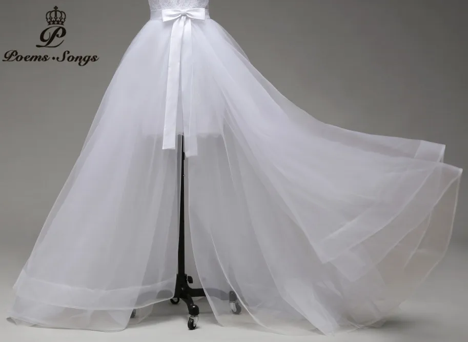 

Poemssongs high quality only sale detachable train three layers of silky organza not included wedding dress