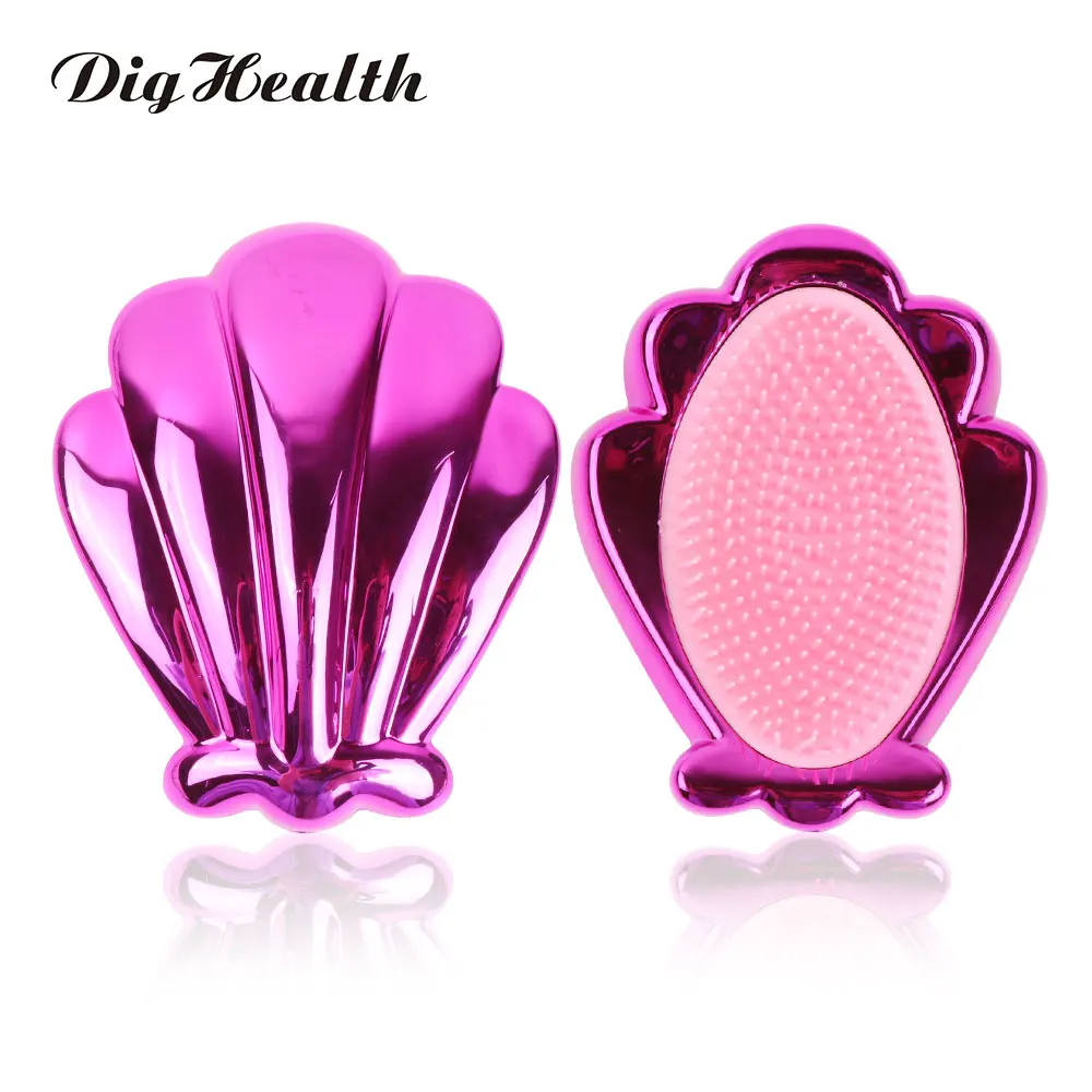 Dighealth Tangle Hair Brush Shell Shape Professional Magic Hair Comb Anti Static Plastic Detangling Hairbrush Tools