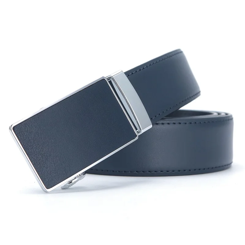 

Mens Leather Ratchet Automatic Buckle Leather Belt for Men Genuine Leather Dress Belt Holeles 3.0cm weidth Belts