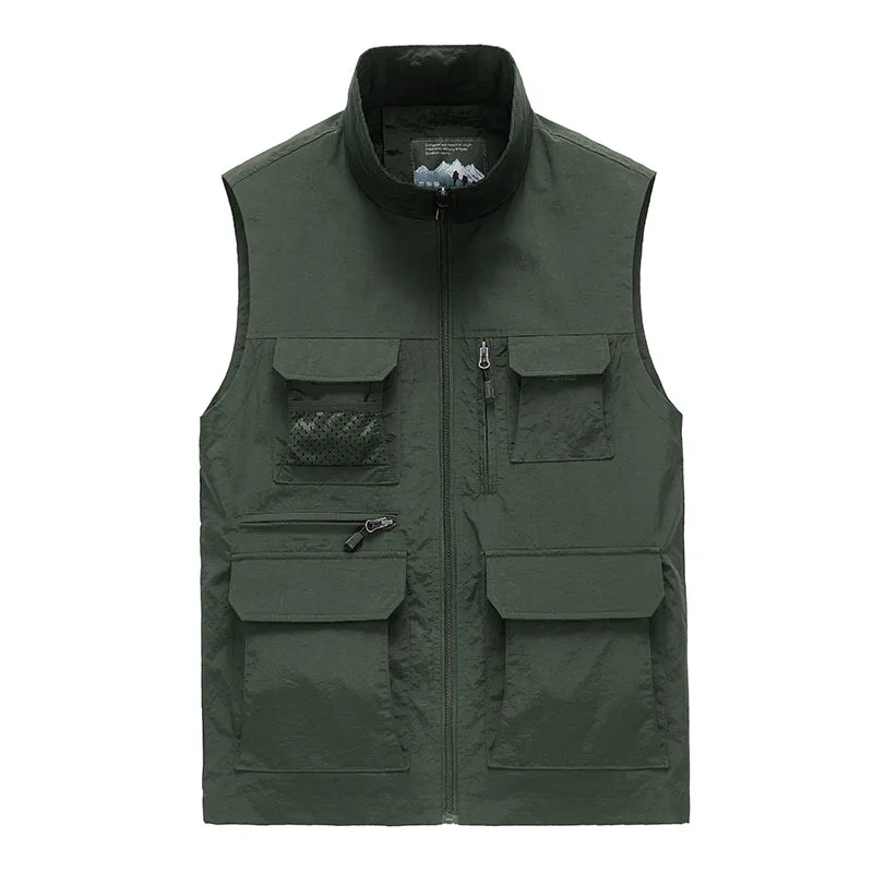 Men's Vests Summer Mens Jacket Sleeveless Vest Spring Autumn Casual Travels Vests Multi-pockets Vest Photography Waistcoat Male