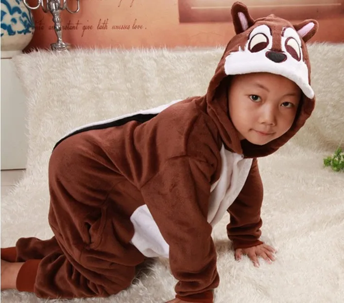 Lovely Adults Kids Unisex Children Chipmunk Pajamas Anime Cosplay Costume For Party