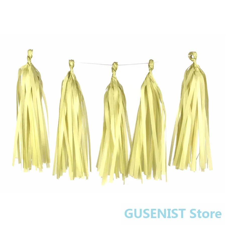 5pcs/lot 14inch=35cm gold Colorful Tissue Paper Tassels Party Wedding Decor Garland Buntings Pompom Tassle