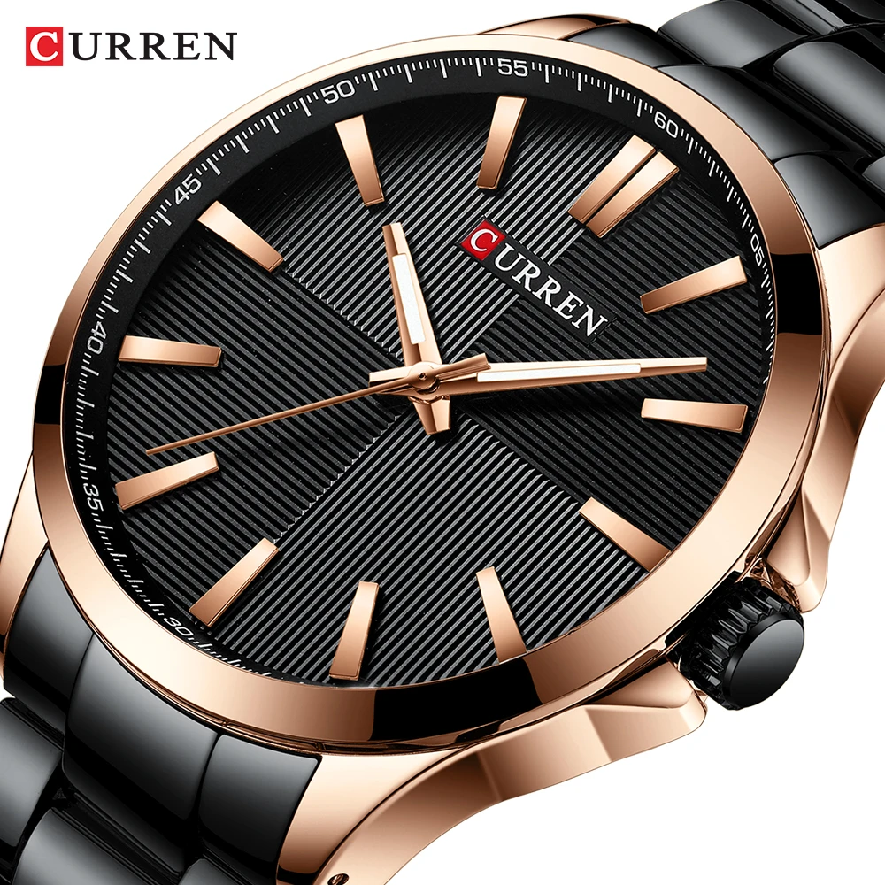 CURREN Watches Men Fashion Watch 2019 Luxury Stainless Steel Band Reloj Wristwatch Business Clock Waterproof Relogio Masculino