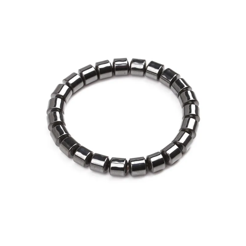 Yidensy 1pcs Black Magnetic Beads Bracelets Elastic Rope Magnet Hematite Bead Strand Bracelet for Men Women Health Jewelry