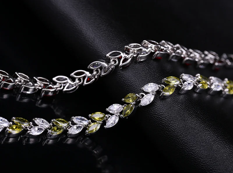 CWWZircons Neuer Trend 2026 Zirkonia-Schmuck Silberfarbener Blatt-Anhänger CZ-Kristall Damen-Armbänder Großhandel S0003 – Detail 11