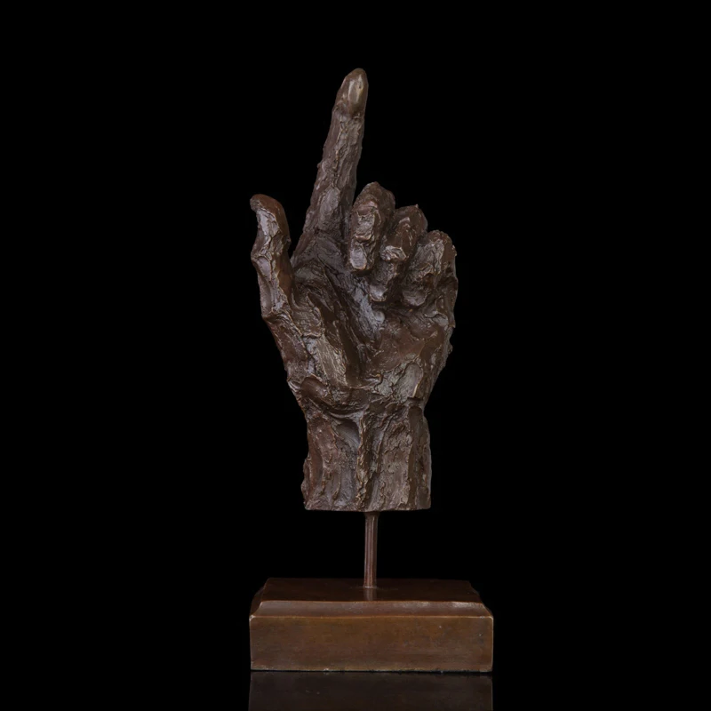 

ATLIE BRONZES Simple Modern abstract bronze hand statue Gestures sculpture Lost Wax CHINESE Art collection You are in