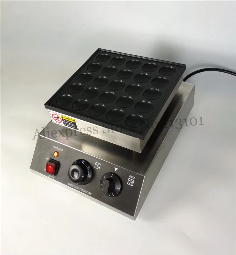 Commercial Poffertjes Grill Waffle Machine Small Pancake Maker 950W 25 Holes Non-stick Pan 2pcs/lot