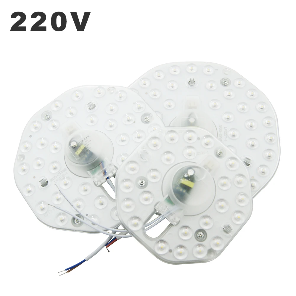 Moduł LED 220 V Wymień lampy sufitowe 12 W 18 W 24 W Dekoracja modułu źródłowego Wygodna instalacja SMD2835 Biały i ciepły biały