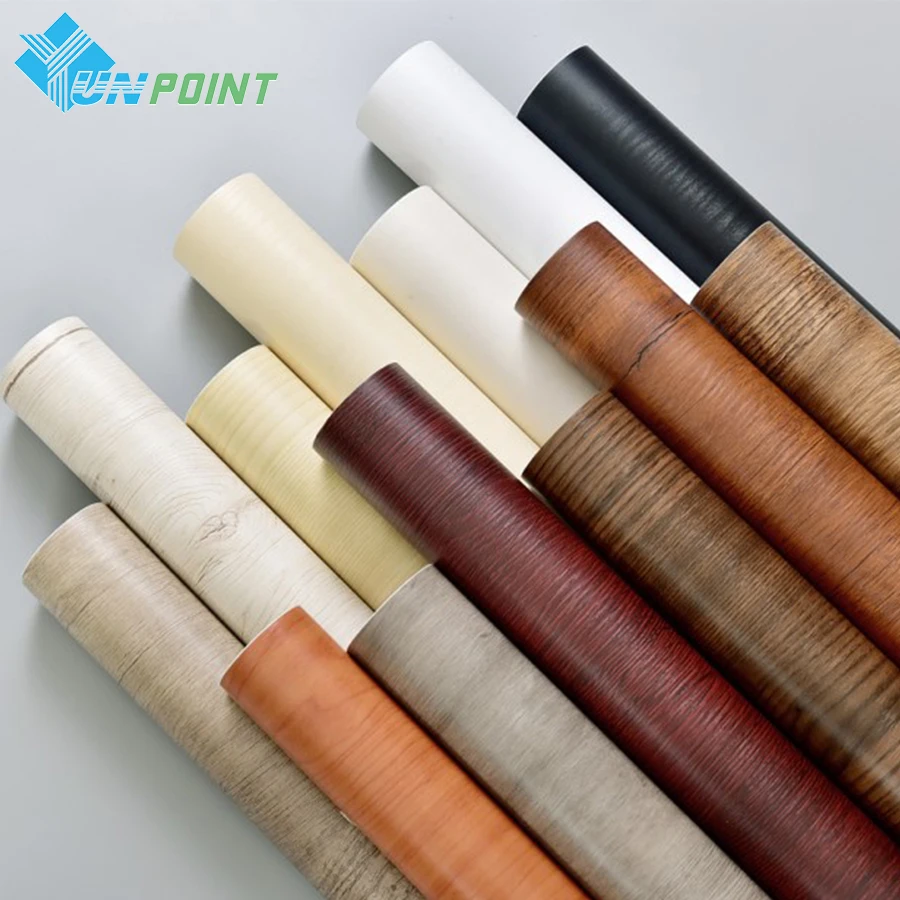 YUNPOINT Wood Grain Self-Adhesive PVC Wallpaper Tabletop Renovation Stickers Bedroom Wardrobe Cabinet Waterproof Decorative Film