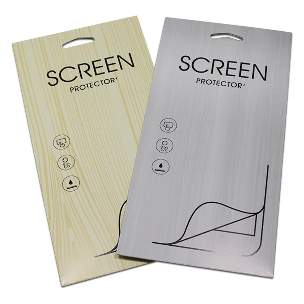 

9x18cm Two Style Kraft Paper Cardboard Envelop with Hang Hole Boxes Packaging for Screen Protector Cell Phone Film Storage Box