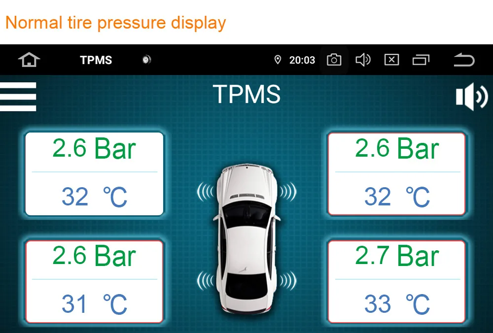 USB Android TPMS tire pressure monitor/Android tire pressure monitoring alarm system wireless transmission TPMS