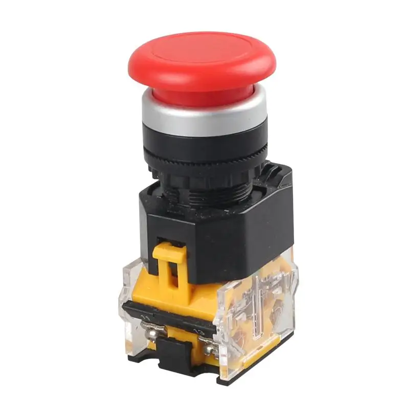 

LA38-11M Mushroon Head Push Butont Switch Start Button Momentary Dia 22mm Red Green AC220V DC24V