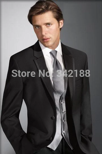 

FREE shipping/cheap Black Groom Tuxedos Groomsmen Men's Wedding Suits Best man Suits/wedding dress Suits/western custom suitswed