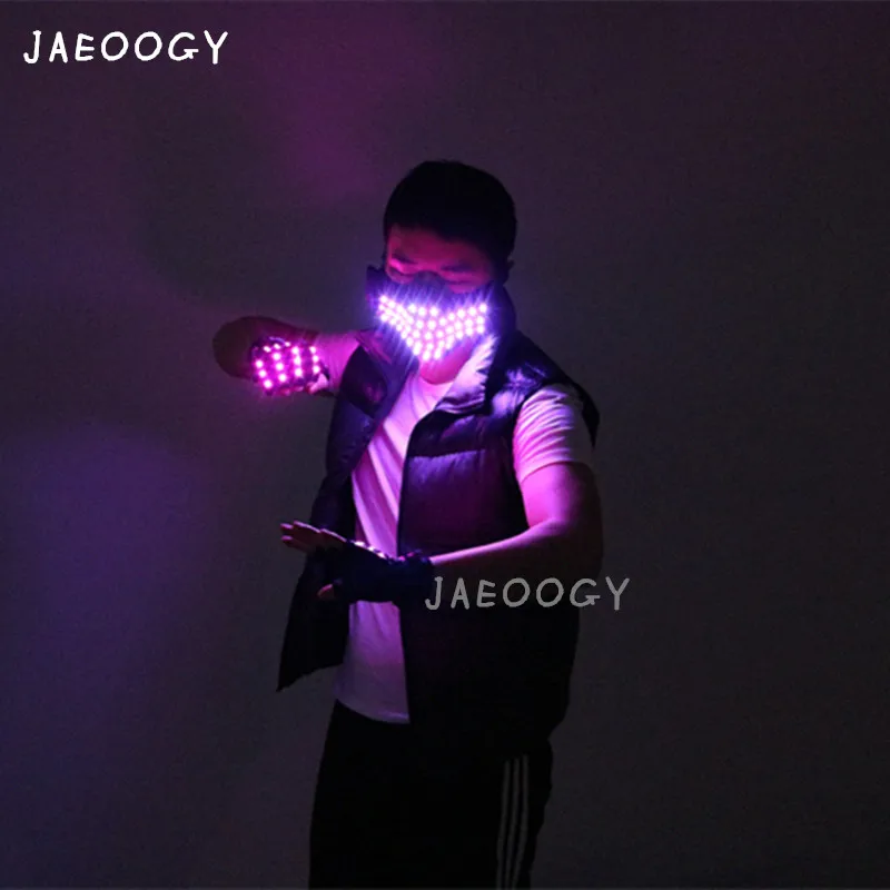 LED Fluorescent Light Gloves, Night Field, Laser Show, Dance Light Mask, Robot Dance, Creative Props, Free Shipping