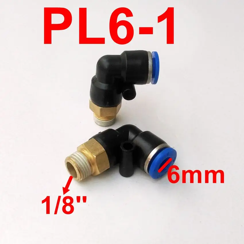 10pcs/lot  Pneumatic Fittings L type 6mm-1/8'' Pipe Fitting PL6-1