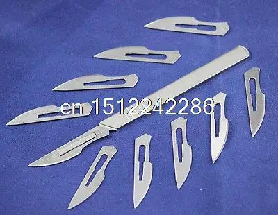 Enduring Scalpel Blades #23 + Scalpel Handle #4 Surgical Dental ENT Instruments