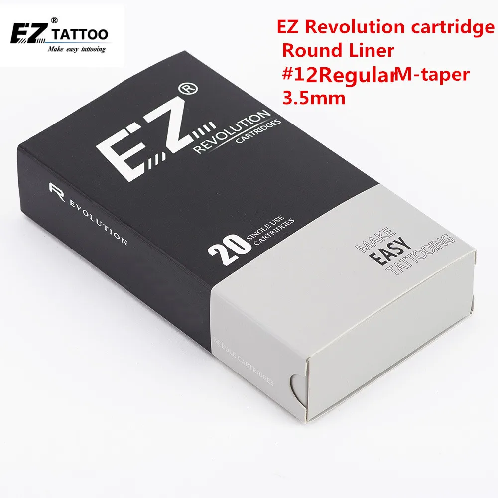 

RC1203RLB EZ Revolution Tattoo Needle Cartridges #12 0.35MM Round Liner Medium Taper 3.5mm for Machines and Grips 20 pcs /box