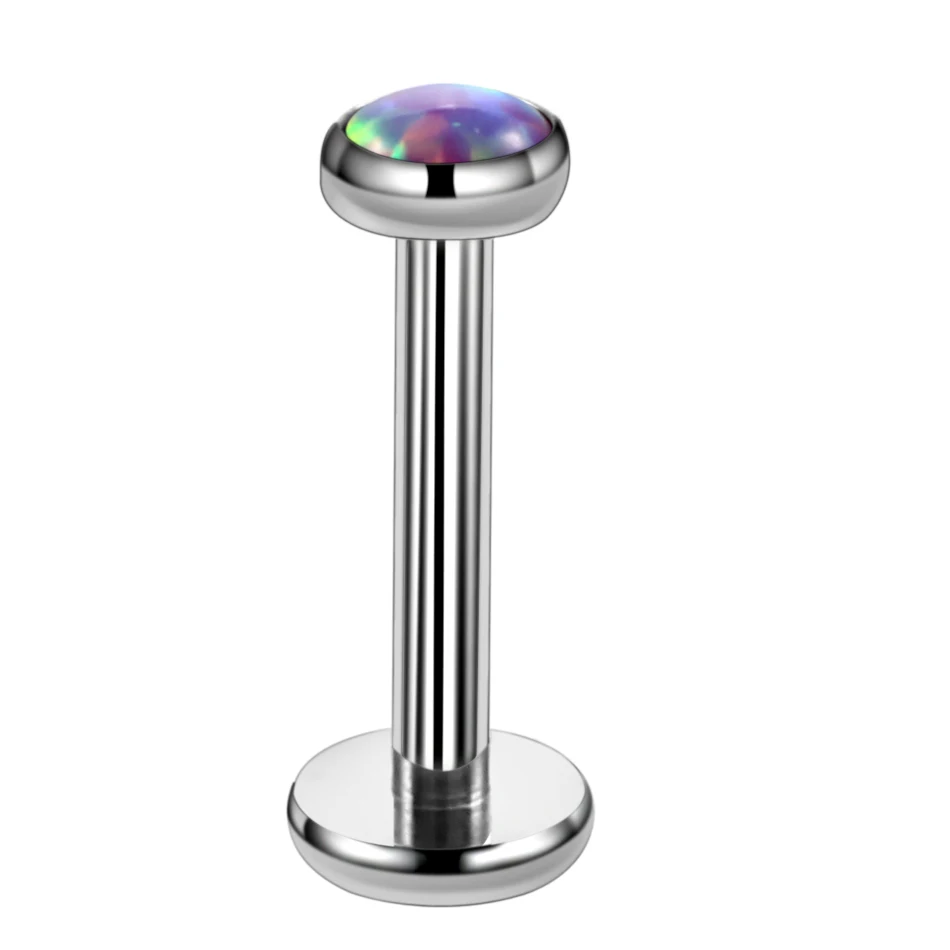 G23 Titanium Opal Labret Stud Rings for Lip Piercing