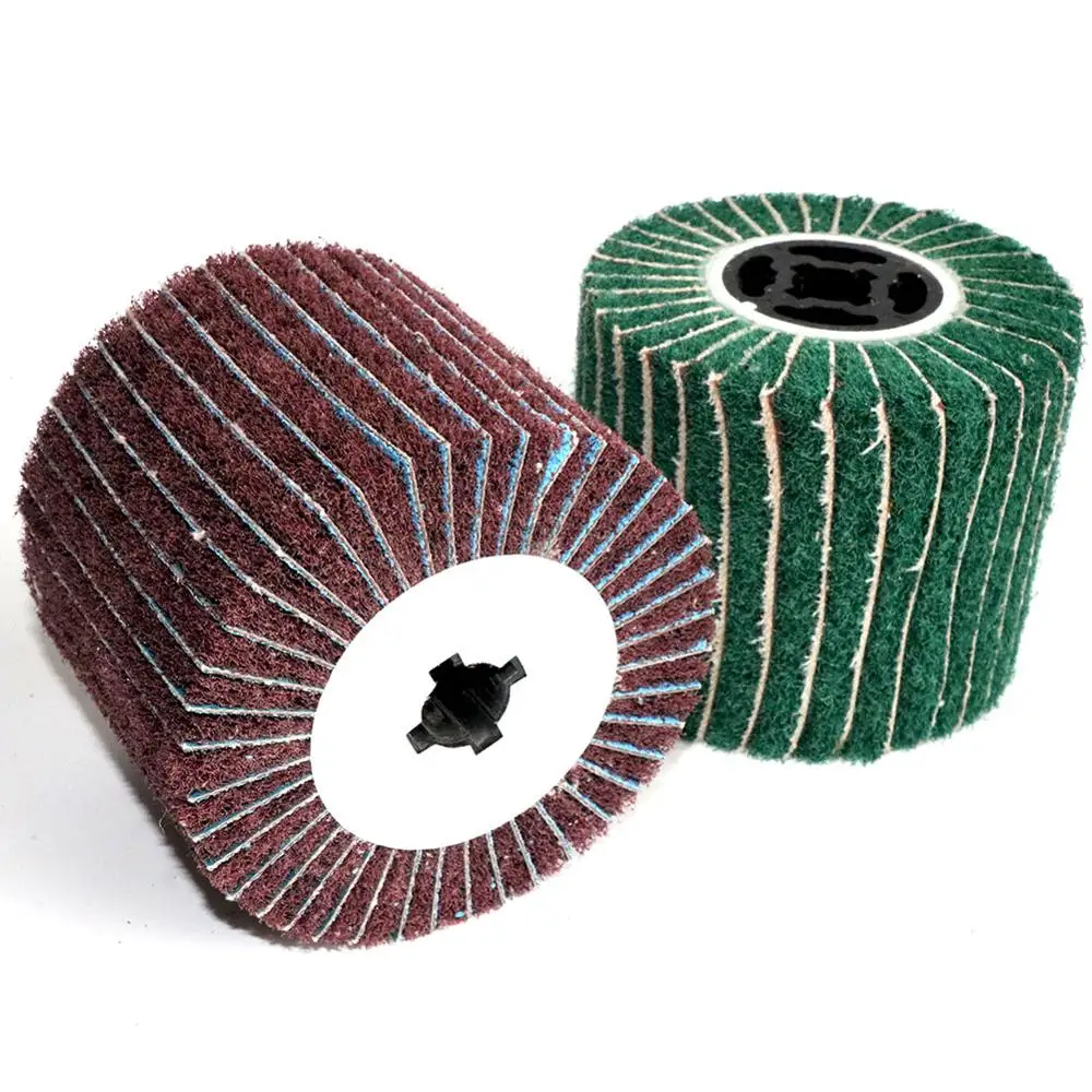 

1Pc Non-woven Wire Drawing Polishing Wheel Nylon Drawing Round Brush Scouring Pad buffing wheel For metal deburring derust