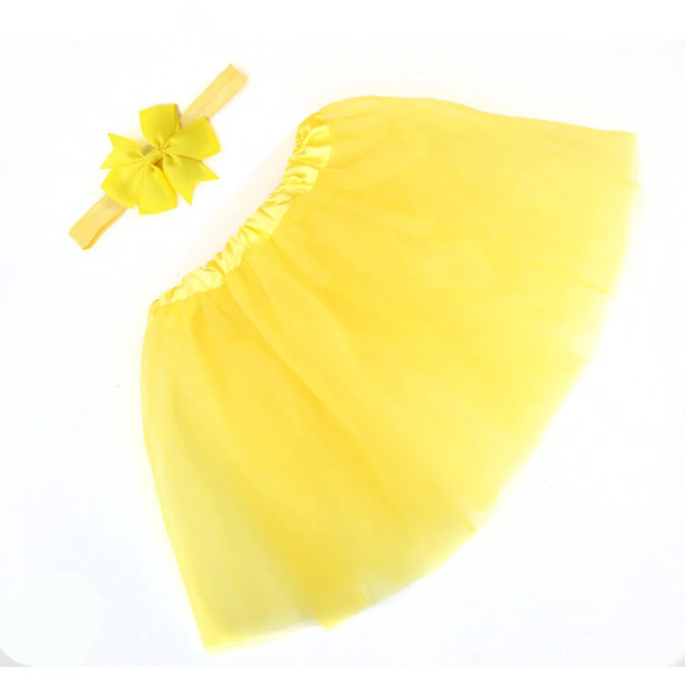 Cute Newborn Baby Girls Tutu Skirt & Headband Photo Prop Costume Toddler Kids Outfit Infant Baby Short Cake Skirt For 0-3M