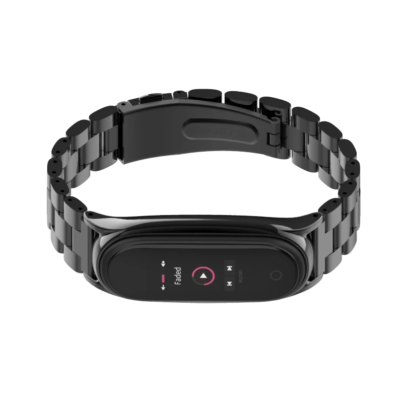 Mijobs Metal Strap Plus for Xiaomi Mi Band 5 4 3 Bracelet Screwless Steel Wrist Band for MiBand 5 4 3 Xiomi Bracelet