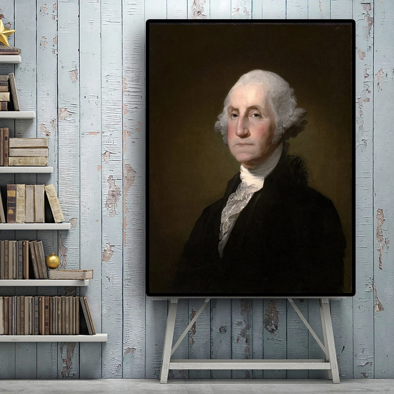 George Washington by Gilbert Stuart Williamstown Portrait Oil Painting on Canvas Posters and Print Wall Picture for Living Room