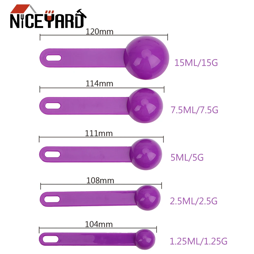 NICEYARD For Baking Coffee Tea 5pcs/Set Baking Tool Plastic Measuring Spoon Measure Tool
