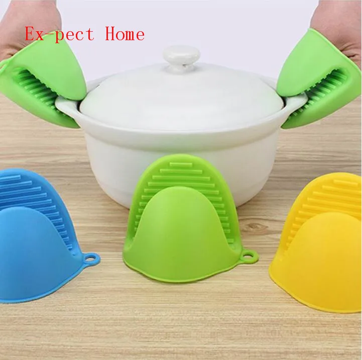 100pcs Kitchen Silicone Heat Resistant Gloves Clips Insulation Non Stick Anti-slip Pot Bowel Holder Clip Cooking Baking Oven