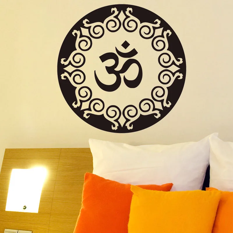 

ZOOYOO Yoga Wall Decal Home Decor Living Room Wall Sticker Mandala Indian Religious Symbol Vinyl Removable Art Decoration