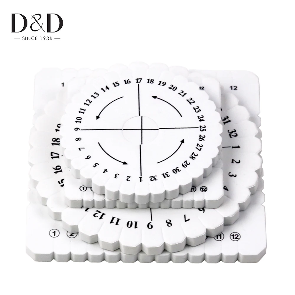 Round&Square Knitting Kumihimo Disc Disk Braided Rope Knot Weaving Plate Jewelry Desgin Board 2 Sizes