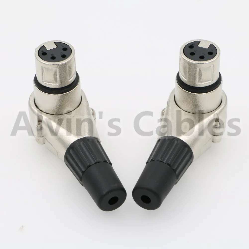 

Alvin's Cables Right Angle 90 Degree XLR 4 Pin Female Connector for ARRI Monitor DSLR Rig 2 Pcs
