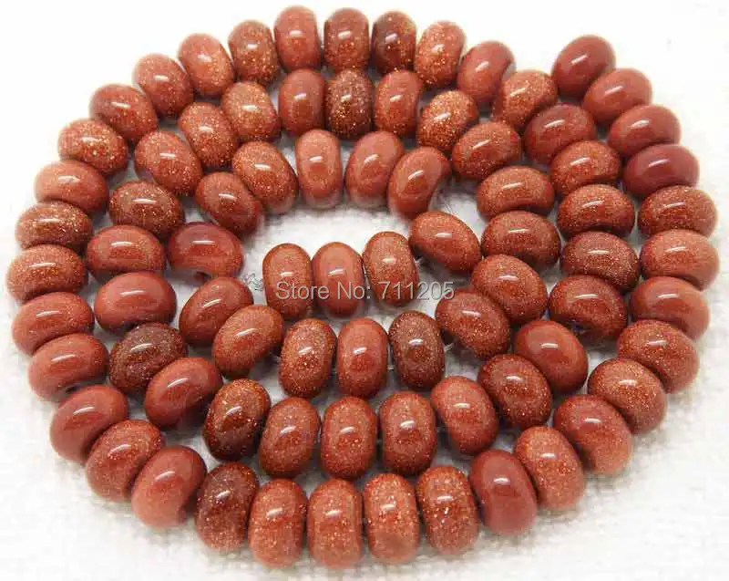 5x8mm Golden Sand Stone Rondelle Loose Beads 15