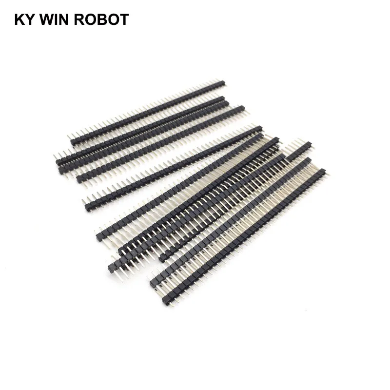 Gold-plated copper 10PCS 40Pins 2.54mm Single Row Straight Male Pin Header Strip For PCB 10pcs/lot