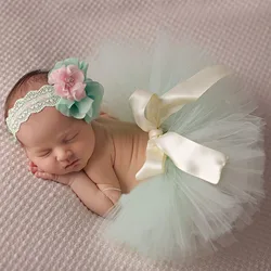 10 Colors Beautiful Baby Tutu Skirt with Flower Headband Fashion Newborn Photograph Prop Tutu and Headband TS025