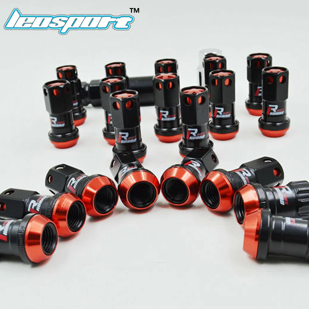 Leosport-New Style Wheel Nuts Iron Racing Lug Nuts 20pcs lock racing lug nuts + 2 set security key Wheel Screw Nuts