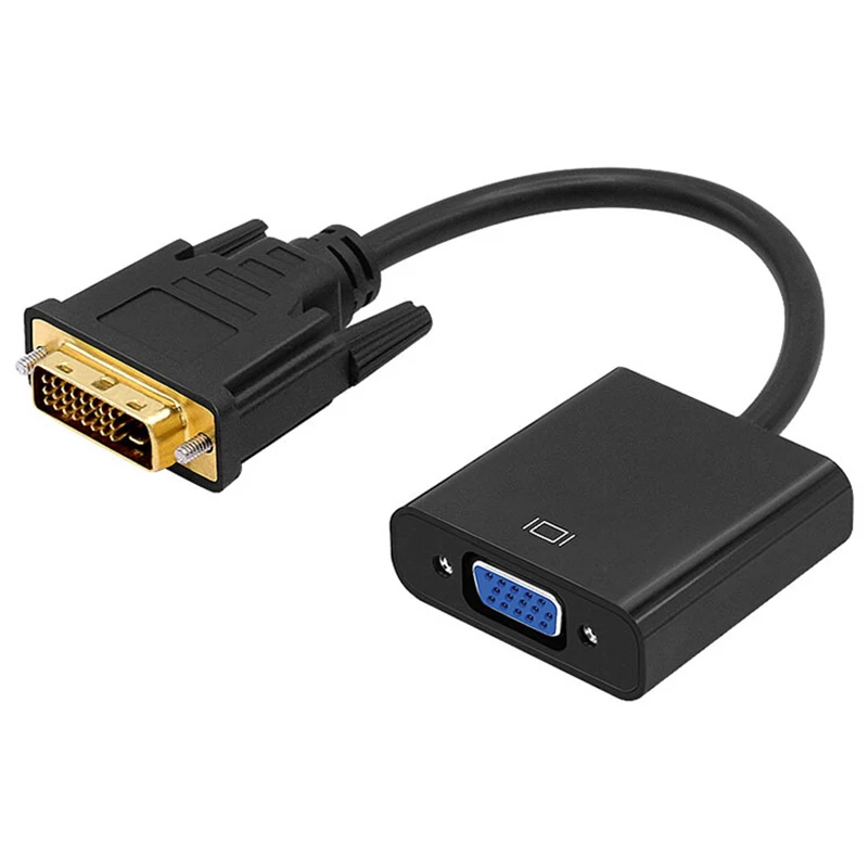 DVI to VGA Adapter Cable 1080P DVI-D to VGA Cable 24+1 25 Pin DVI Male to 15 Pin VGA Female Video Converter for PC Display