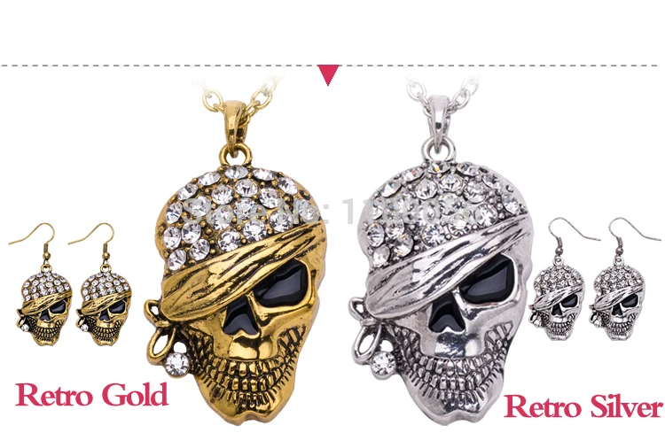 Punk Rock Rhinestone Skull Necklace Collier Homme Femme Max Colar Masculino Neckless Men Chunky Ethnic Women Neclace