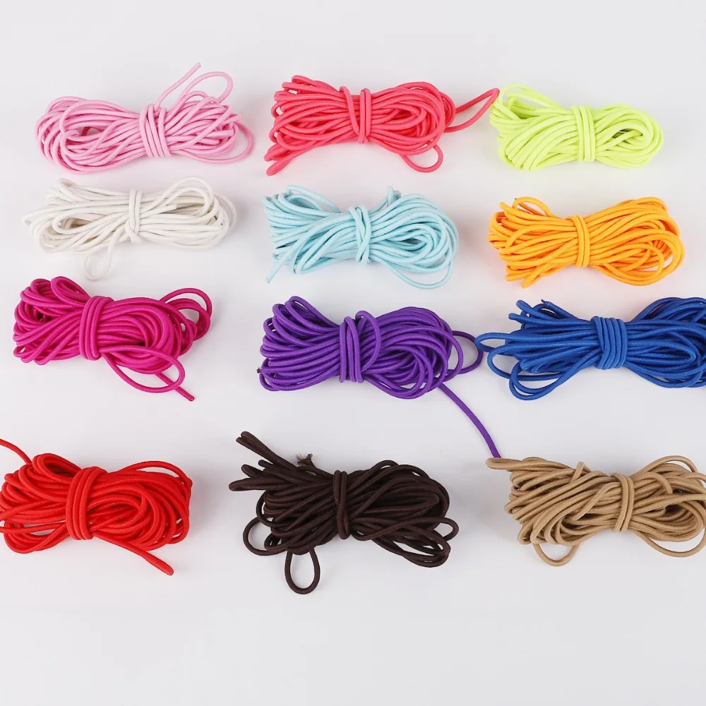 2.5mm Colorful High-Elastic High-Quality Round Elastic Band Round Elastic Rope Rubber Band Elastic Line DIY Sewing Accessories