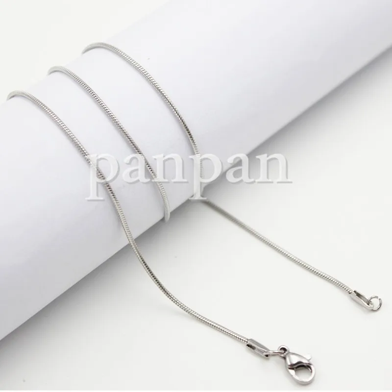 Wholesale 18'' 20'' 24'' 28'' 32'' 316 stainless steel 1.2mm width snake necklace chain for pendant floating locket chains