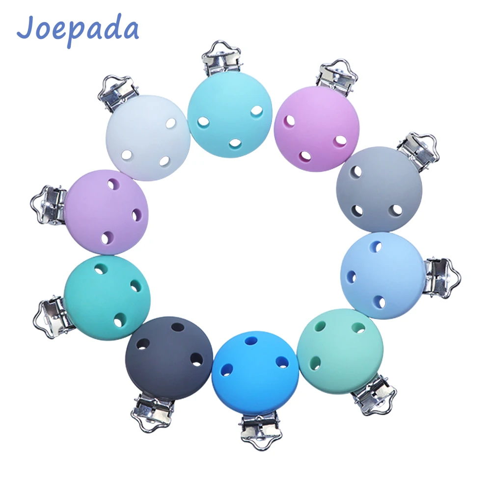 

Joepada 10Pcs/lot Silicone Nipple Holder Pacifier Clips Round Shape Making Baby Teething Necklace Accessories Toy Silicone Beads