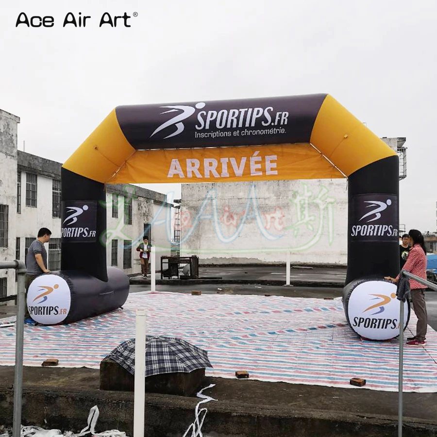 High Quality Inflatable Sport Arch with Running Man and Removable Banner for Race Event