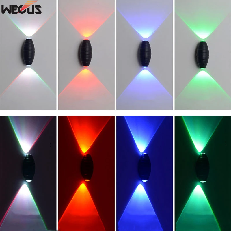 6W LED Wall Light Indoor Outdoor Home Decor Up and Down Lights Waterproof Bedroom Living Room Staircase Background Wall Lamp